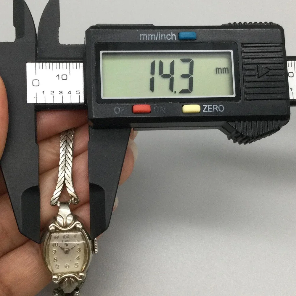Vintage Elgin Womens Watch 14mm 10K RGP Bezel Silver Tone Manual Wind 6.5